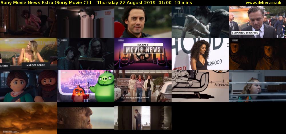 Sony Movie News Extra (Sony Movie Ch) Thursday 22 August 2019 01:00 - 01:10