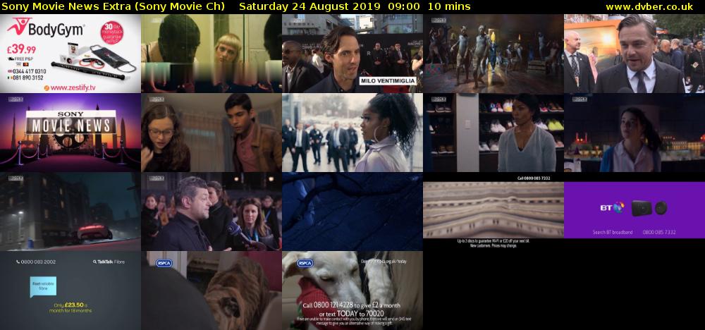 Sony Movie News Extra (Sony Movie Ch) Saturday 24 August 2019 09:00 - 09:10