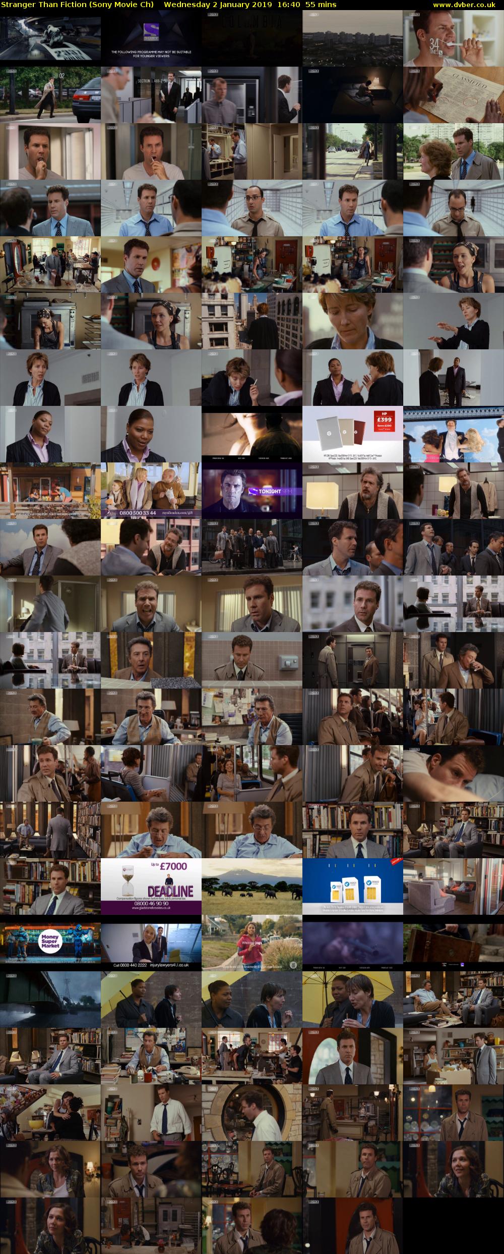 Stranger Than Fiction (Sony Movie Ch) Wednesday 2 January 2019 16:40 - 17:35