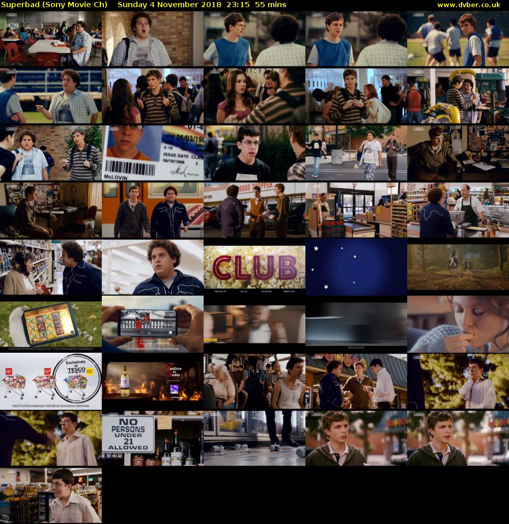 Superbad (Sony Movie Ch) Sunday 4 November 2018 23:15 - 00:10