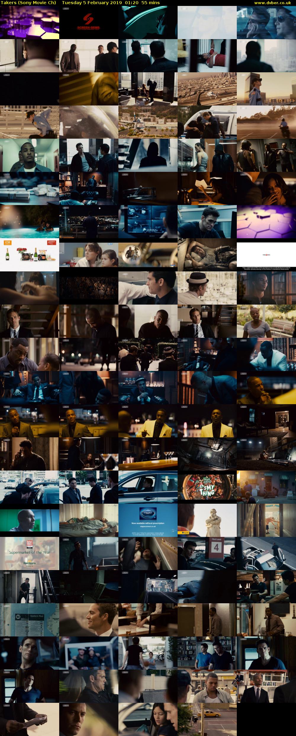 Takers (Sony Movie Ch) Tuesday 5 February 2019 01:20 - 02:15