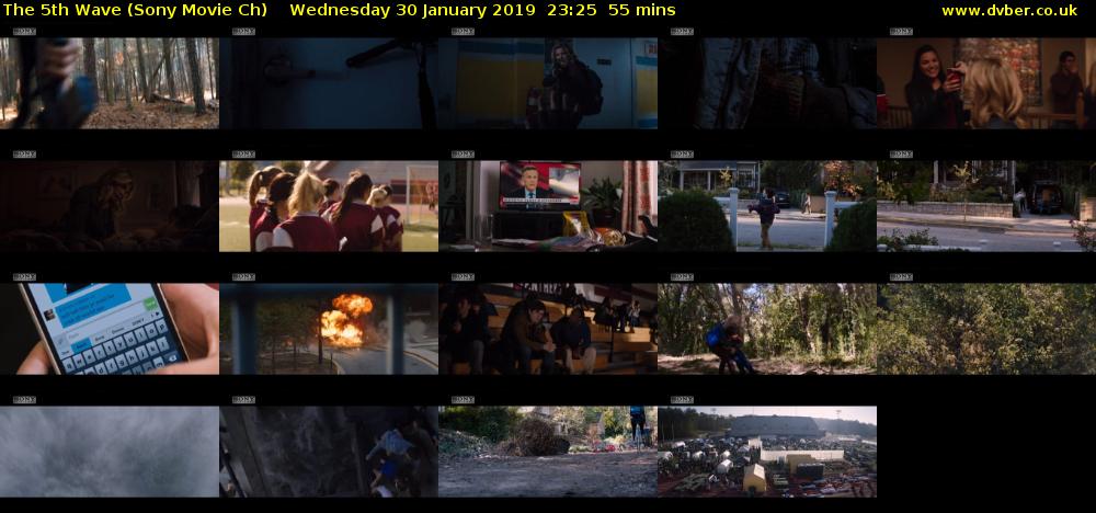 The 5th Wave (Sony Movie Ch) Wednesday 30 January 2019 23:25 - 00:20
