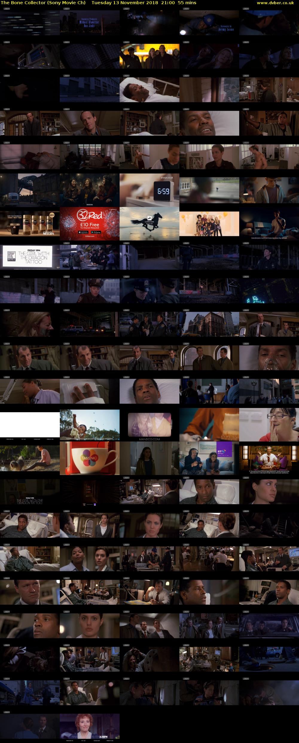 The Bone Collector (Sony Movie Ch) Tuesday 13 November 2018 21:00 - 21:55