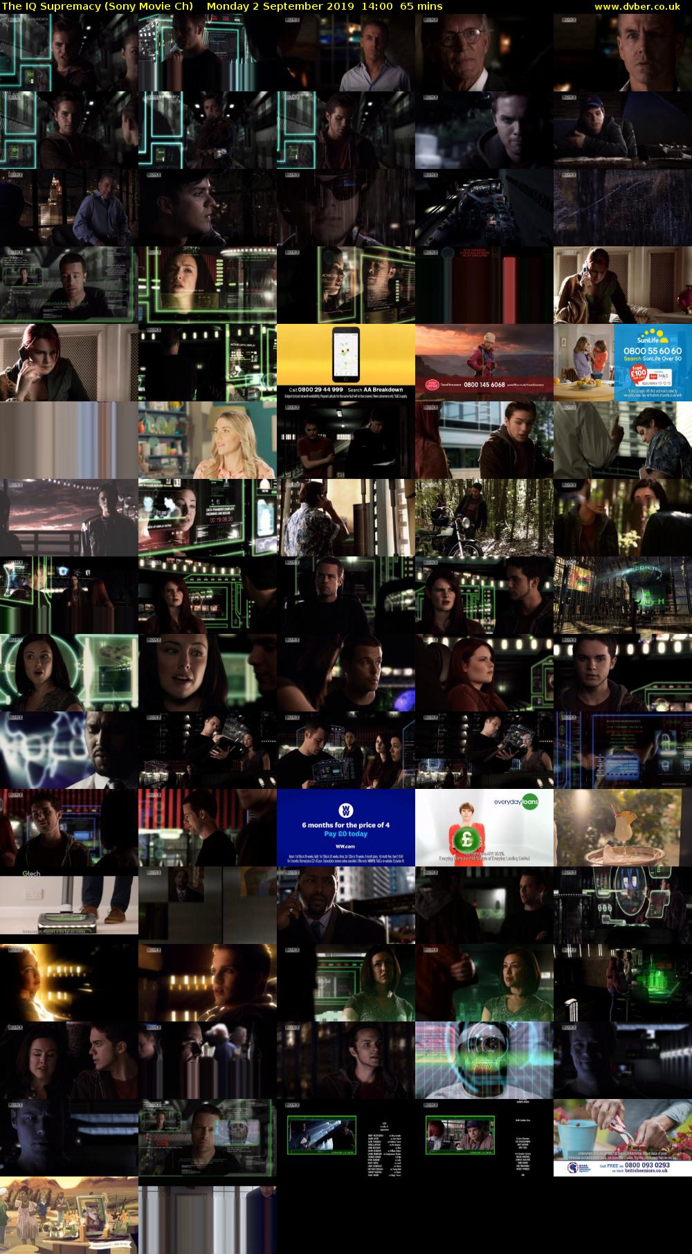 The IQ Supremacy (Sony Movie Ch) Monday 2 September 2019 14:00 - 15:05