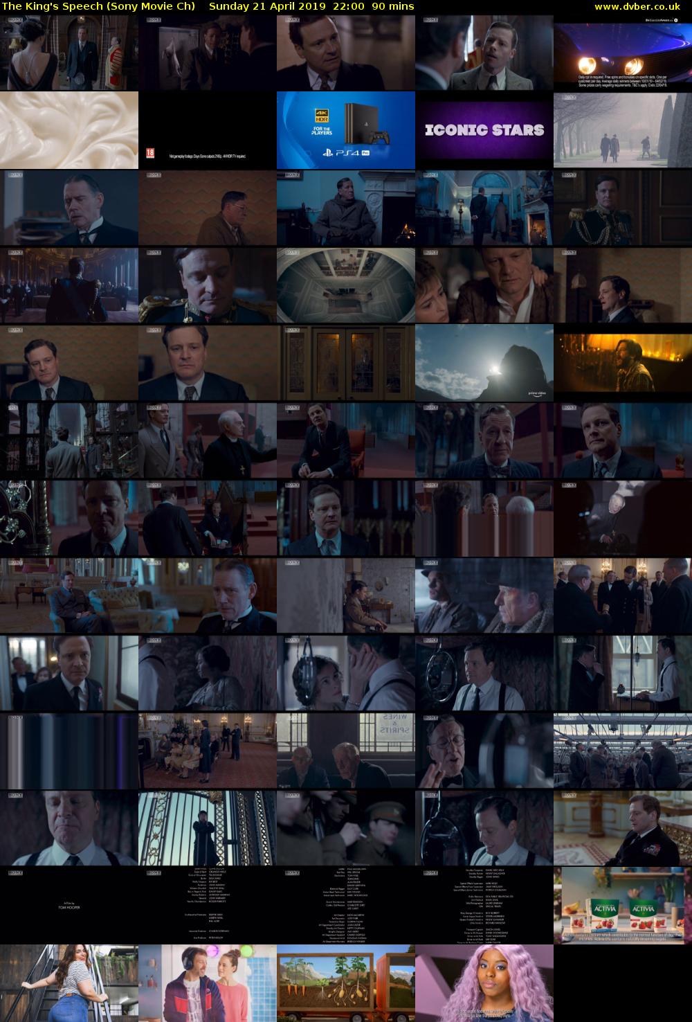 The King's Speech (Sony Movie Ch) Sunday 21 April 2019 22:00 - 23:30