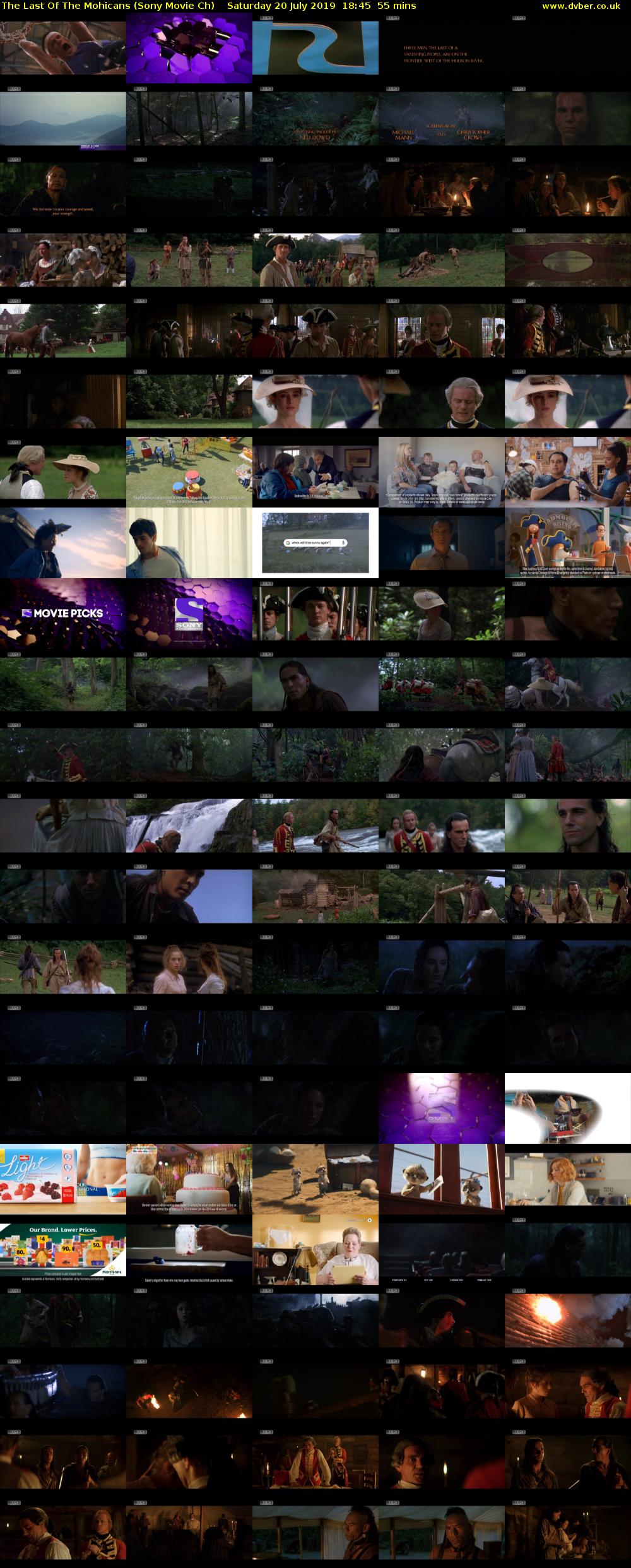 The Last Of The Mohicans (Sony Movie Ch) Saturday 20 July 2019 18:45 - 19:40