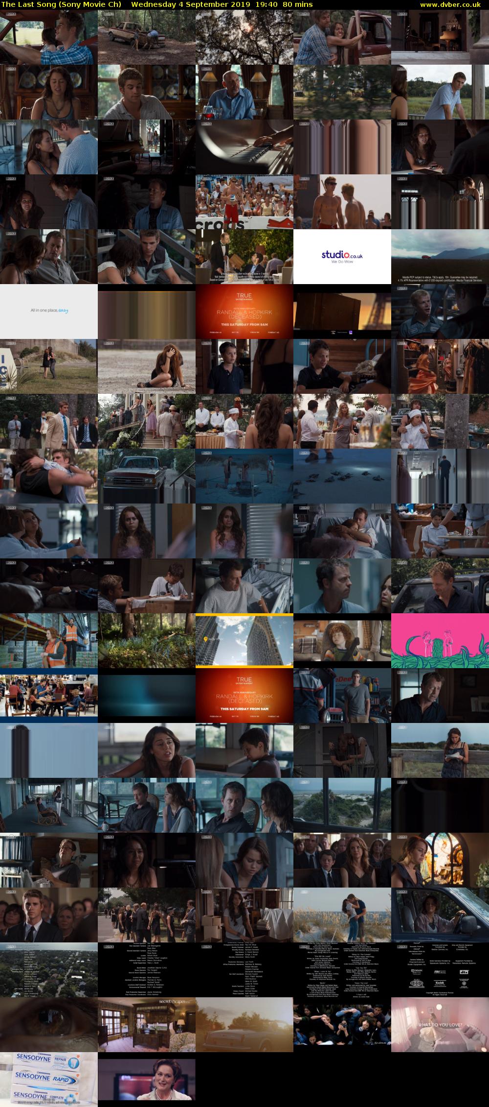 The Last Song (Sony Movie Ch) Wednesday 4 September 2019 19:40 - 21:00