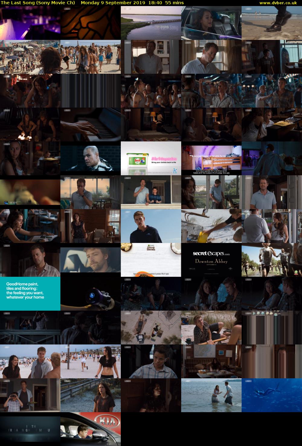 The Last Song (Sony Movie Ch) Monday 9 September 2019 18:40 - 19:35