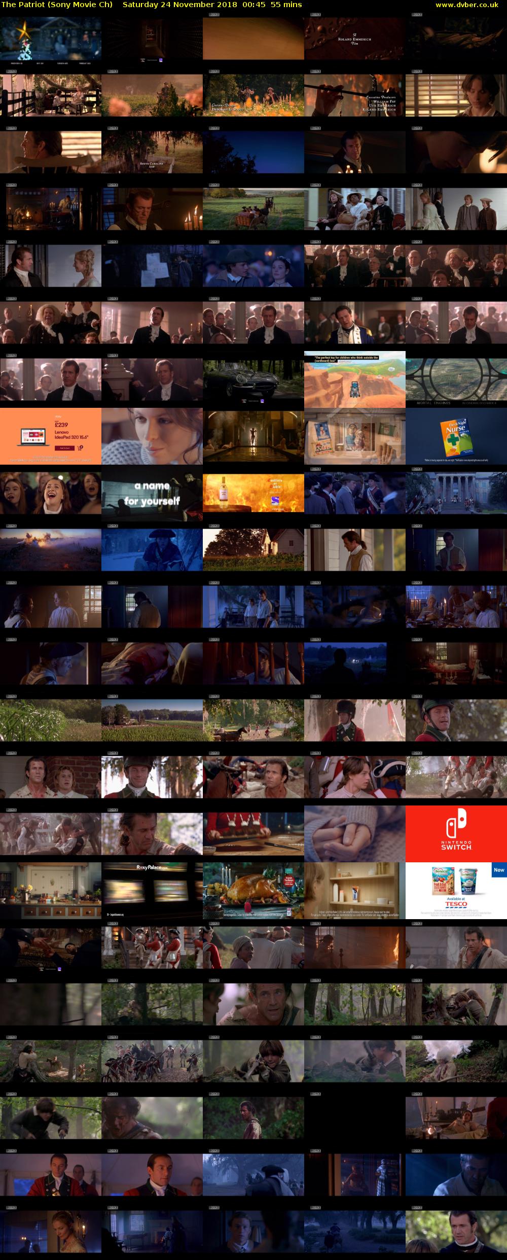 The Patriot (Sony Movie Ch) Saturday 24 November 2018 00:45 - 01:40