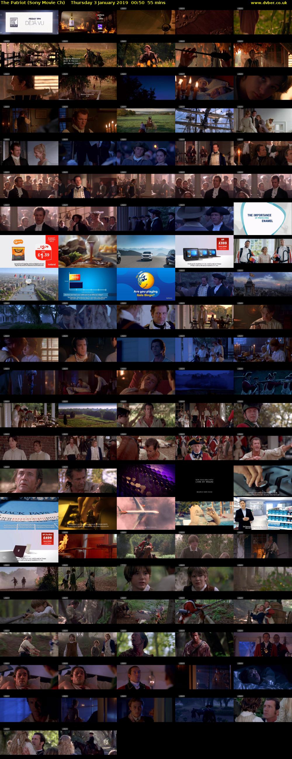 The Patriot (Sony Movie Ch) Thursday 3 January 2019 00:50 - 01:45