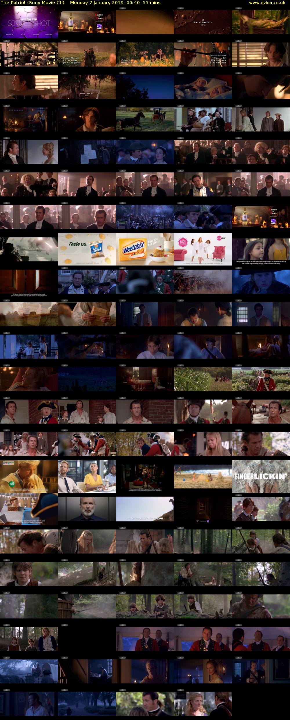 The Patriot (Sony Movie Ch) Monday 7 January 2019 00:40 - 01:35