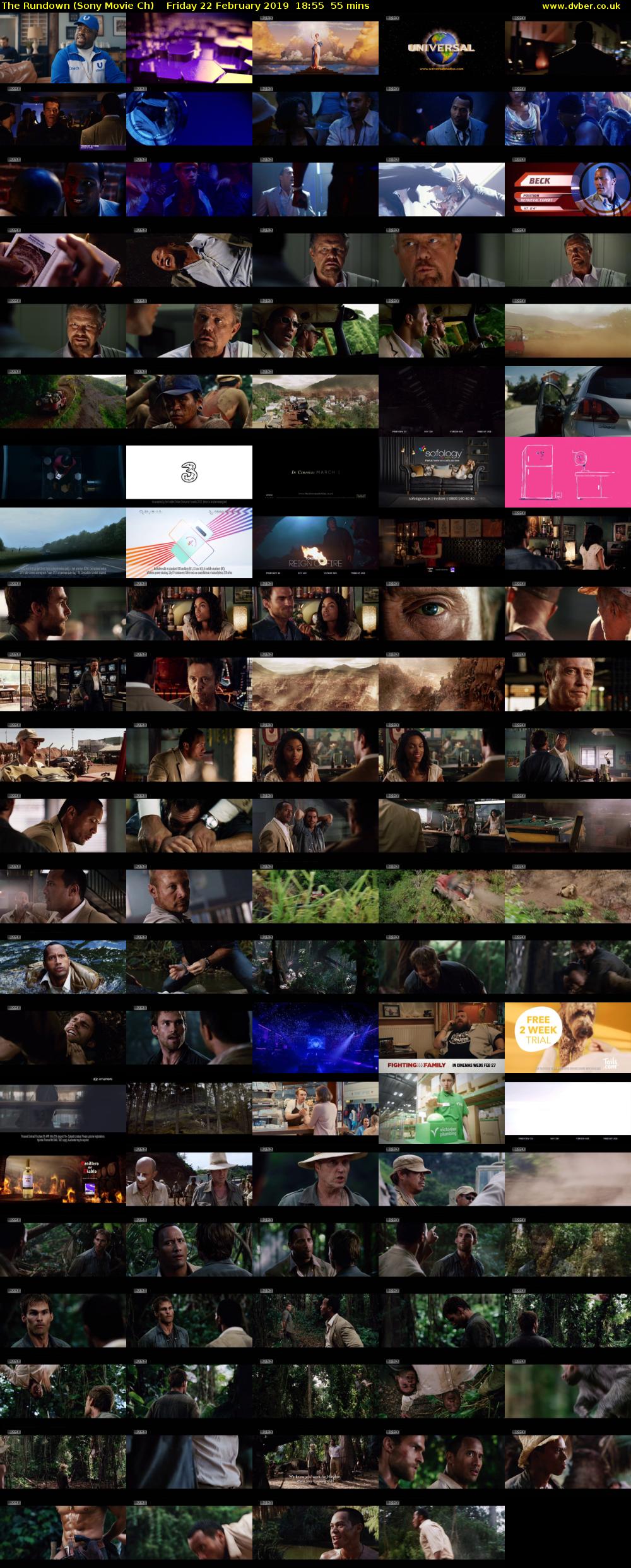 The Rundown (Sony Movie Ch) Friday 22 February 2019 18:55 - 19:50