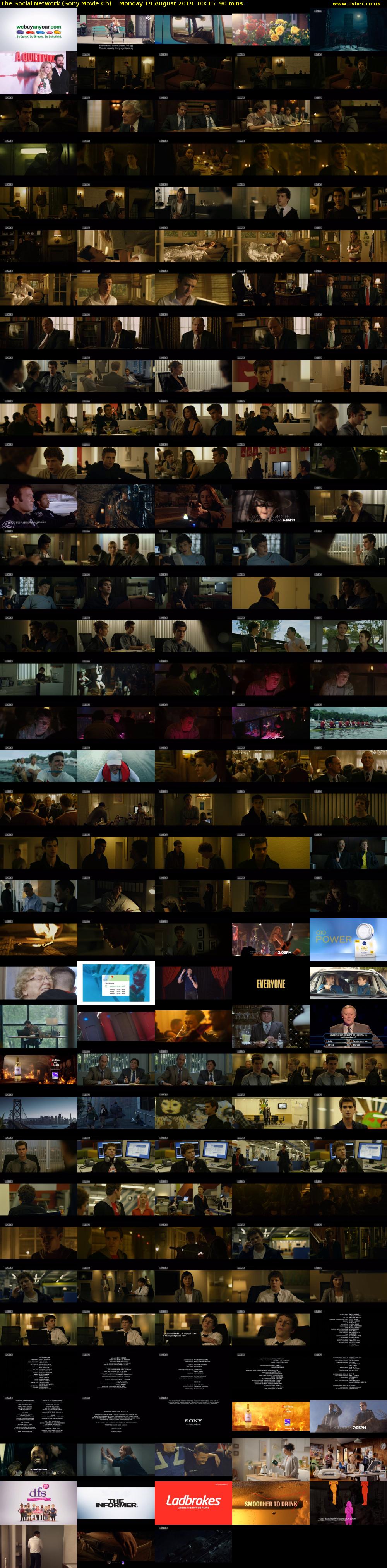 The Social Network (Sony Movie Ch) Monday 19 August 2019 00:15 - 01:45