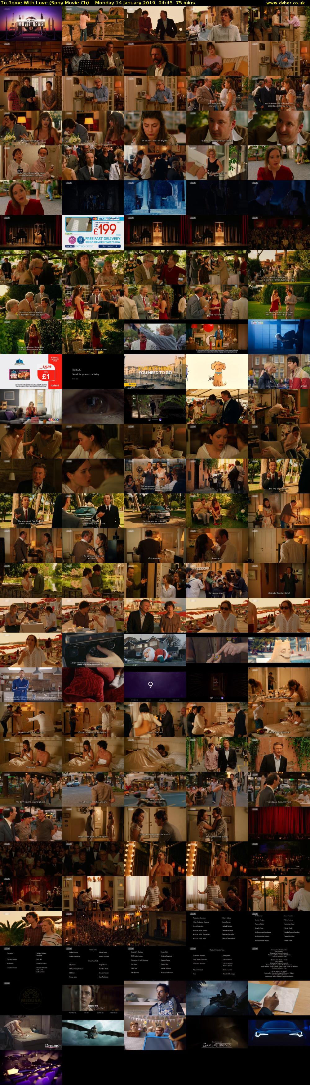 To Rome With Love (Sony Movie Ch) Monday 14 January 2019 04:45 - 06:00