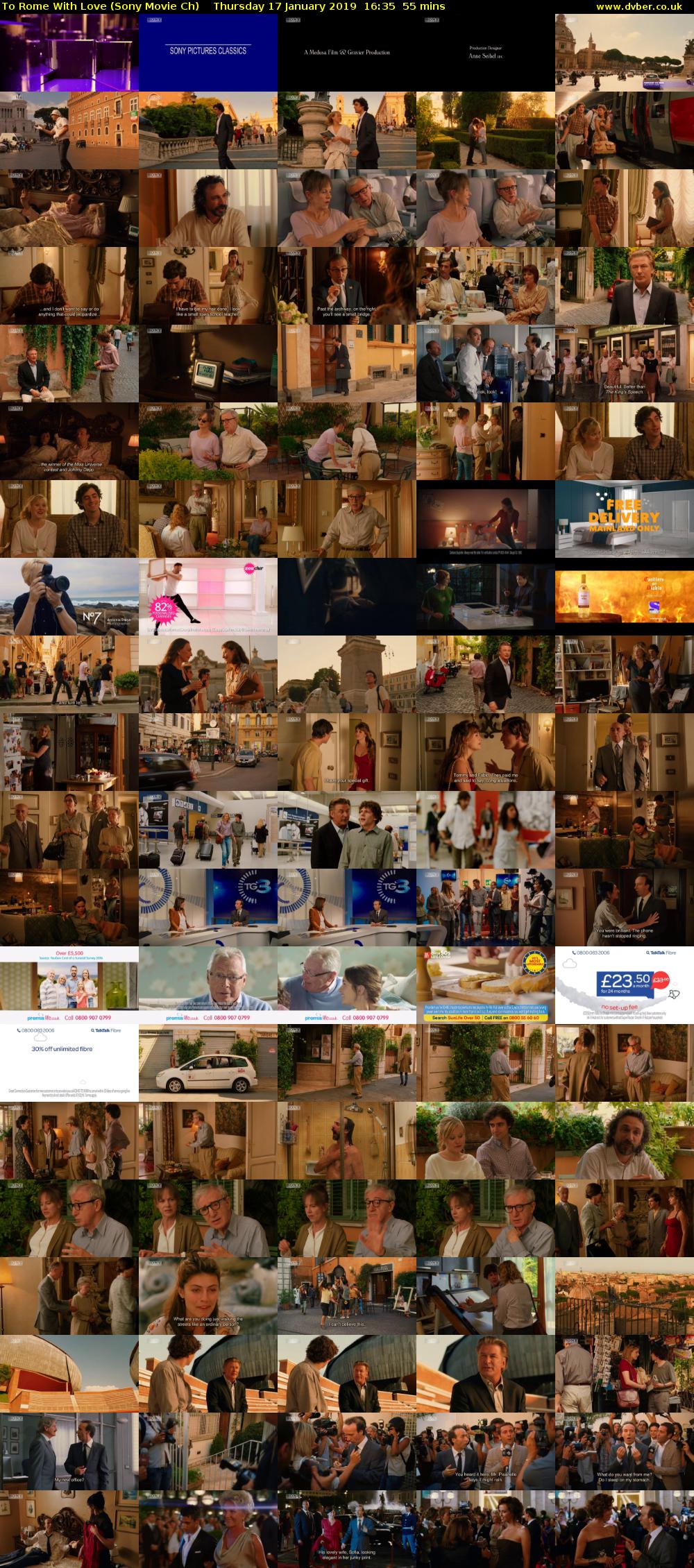 To Rome With Love (Sony Movie Ch) Thursday 17 January 2019 16:35 - 17:30