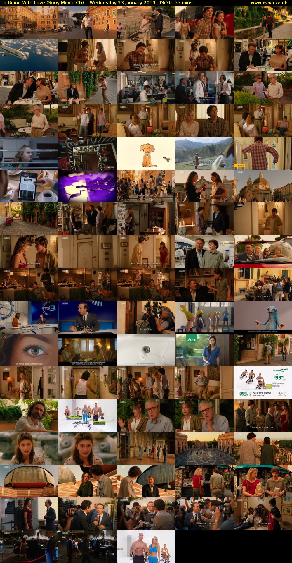 To Rome With Love (Sony Movie Ch) Wednesday 23 January 2019 03:30 - 04:25