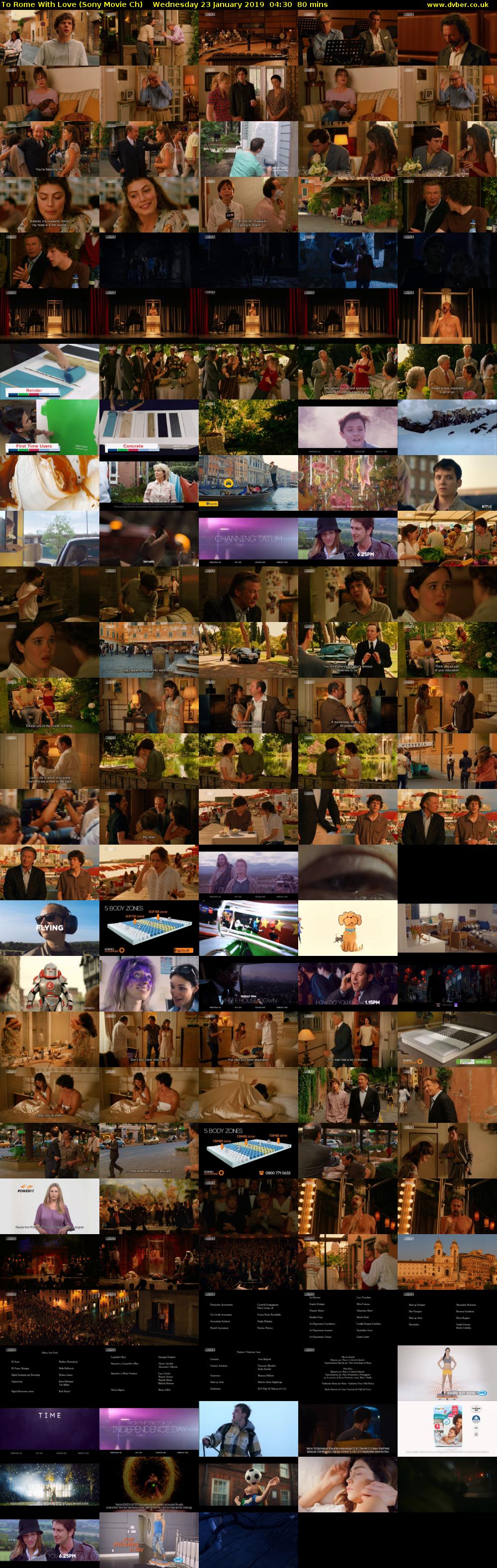 To Rome With Love (Sony Movie Ch) Wednesday 23 January 2019 04:30 - 05:50