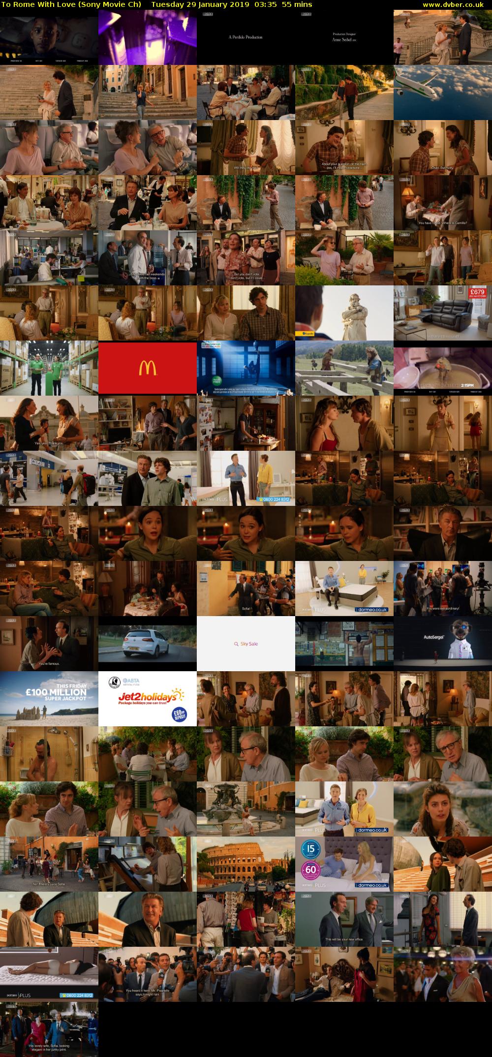 To Rome With Love (Sony Movie Ch) Tuesday 29 January 2019 03:35 - 04:30