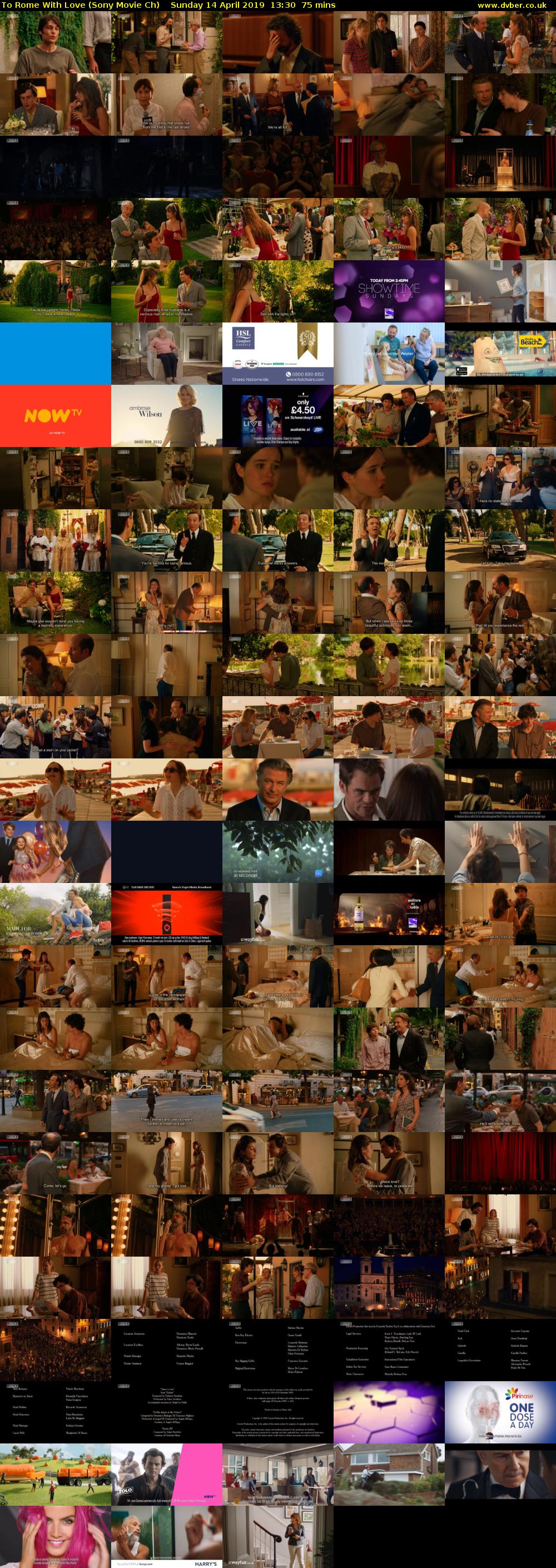 To Rome With Love (Sony Movie Ch) Sunday 14 April 2019 13:30 - 14:45