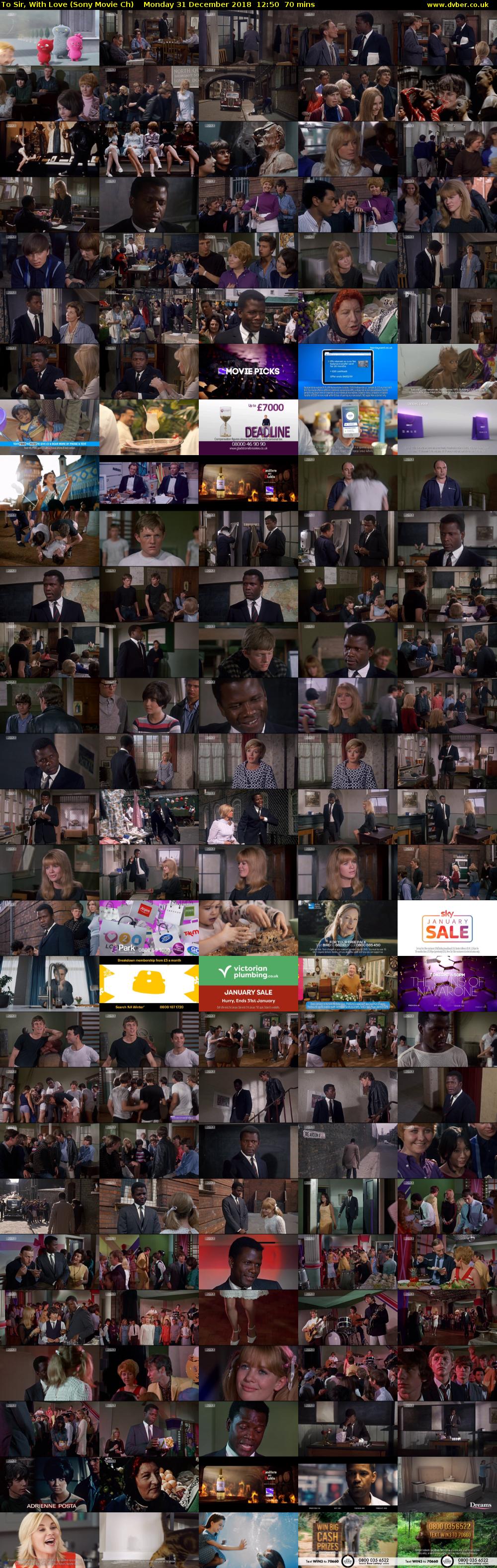 To Sir, With Love (Sony Movie Ch) Monday 31 December 2018 12:50 - 14:00