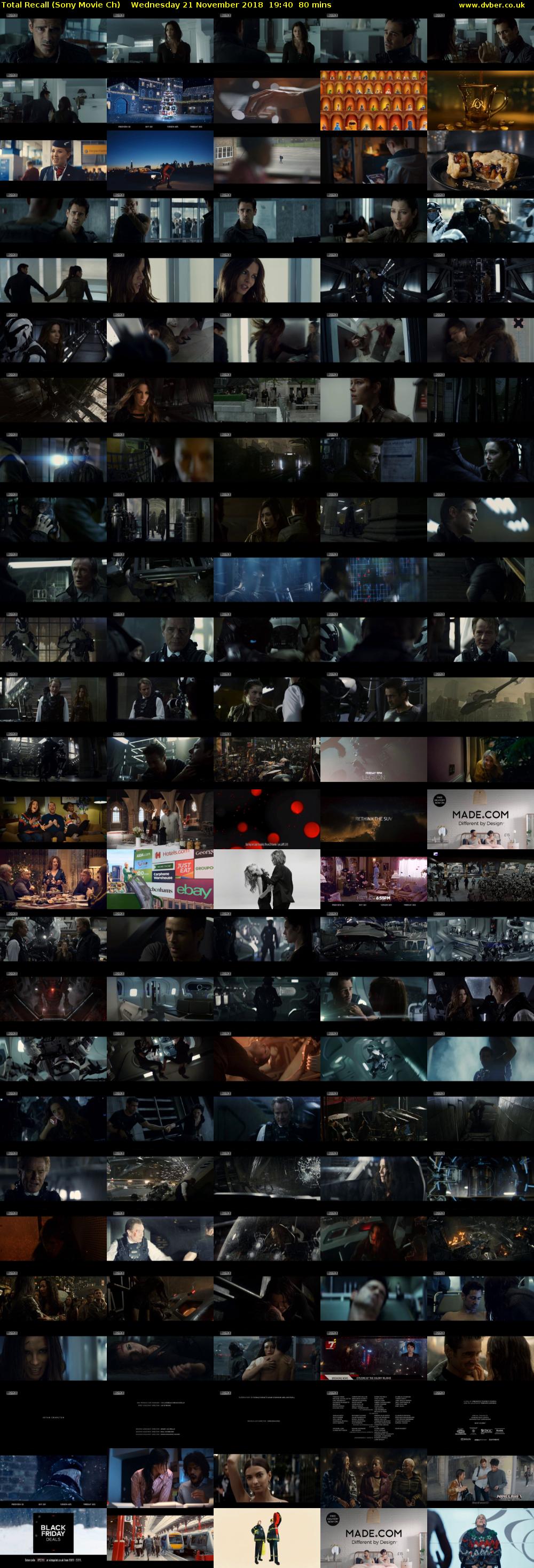 Total Recall (Sony Movie Ch) Wednesday 21 November 2018 19:40 - 21:00