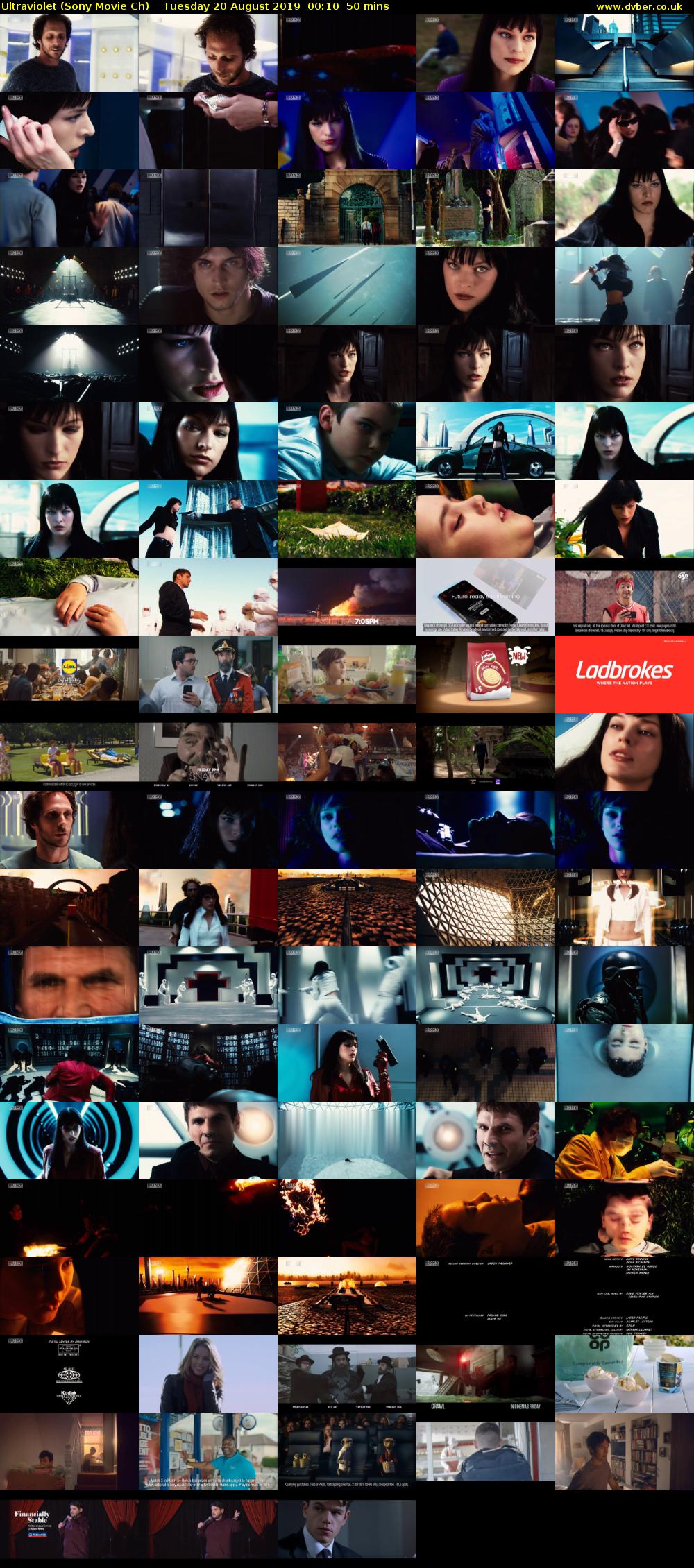 Ultraviolet (Sony Movie Ch) Tuesday 20 August 2019 00:10 - 01:00