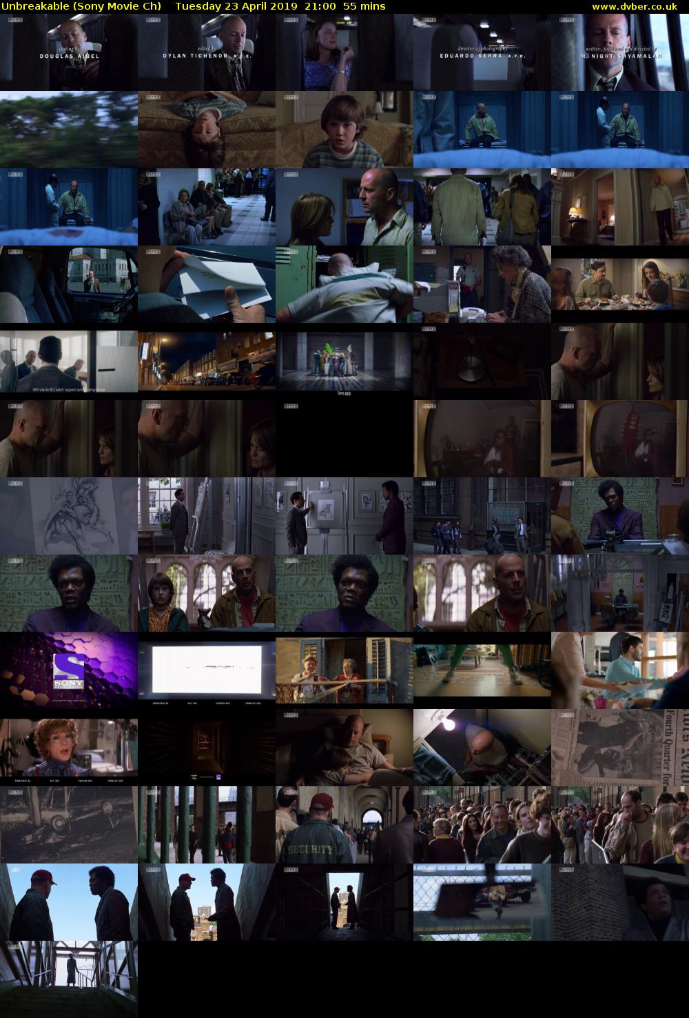 Unbreakable (Sony Movie Ch) Tuesday 23 April 2019 21:00 - 21:55