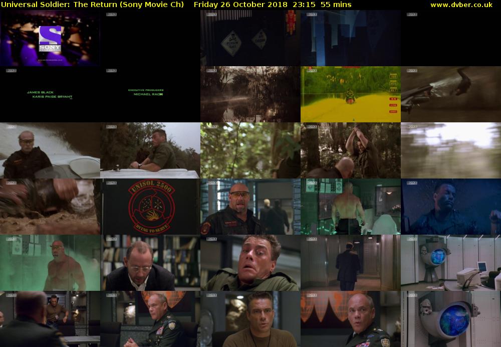 Universal Soldier: The Return (Sony Movie Ch) Friday 26 October 2018 23:15 - 00:10