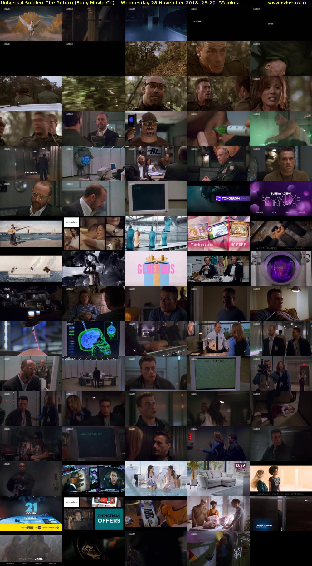 Universal Soldier: The Return (Sony Movie Ch) Wednesday 28 November 2018 23:20 - 00:15