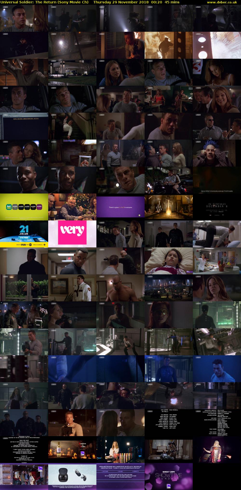 Universal Soldier: The Return (Sony Movie Ch) Thursday 29 November 2018 00:20 - 01:05