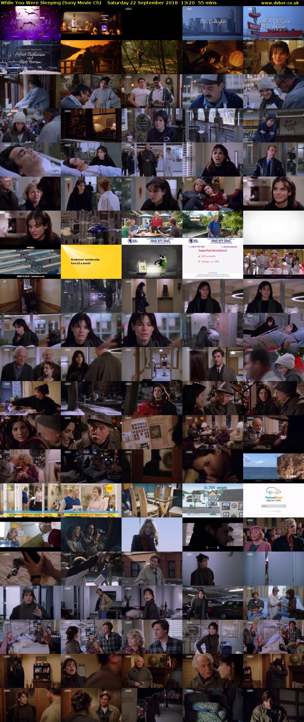 While You Were Sleeping (Sony Movie Ch) Saturday 22 September 2018 13:20 - 14:15