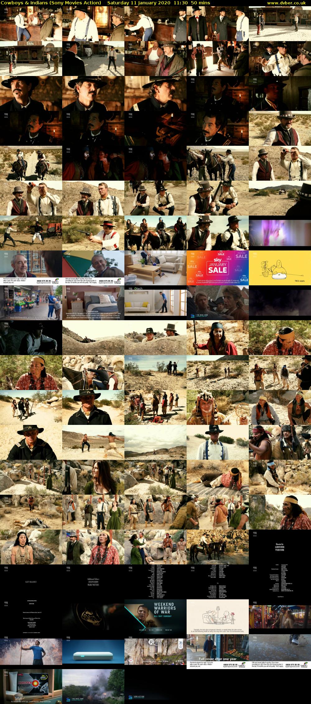 Cowboys & Indians (Sony Movies Action) Saturday 11 January 2020 11:30 - 12:20