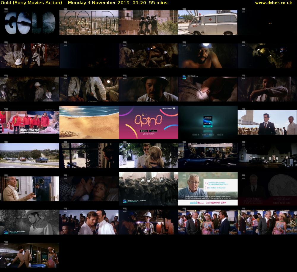 Gold (Sony Movies Action) Monday 4 November 2019 09:20 - 10:15