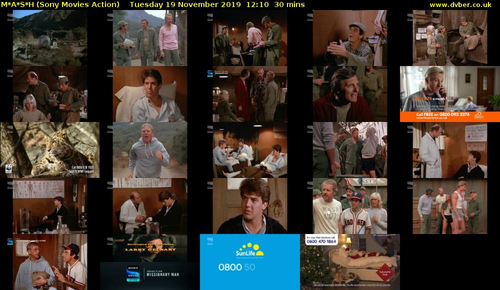 M*A*S*H (Sony Movies Action) Tuesday 19 November 2019 12:10 - 12:40