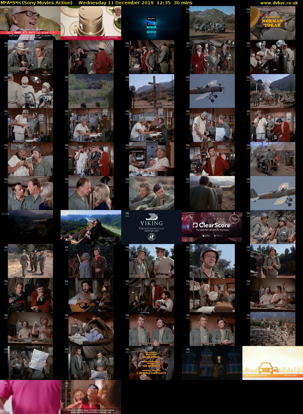 M*A*S*H (Sony Movies Action) Wednesday 11 December 2019 12:35 - 13:05