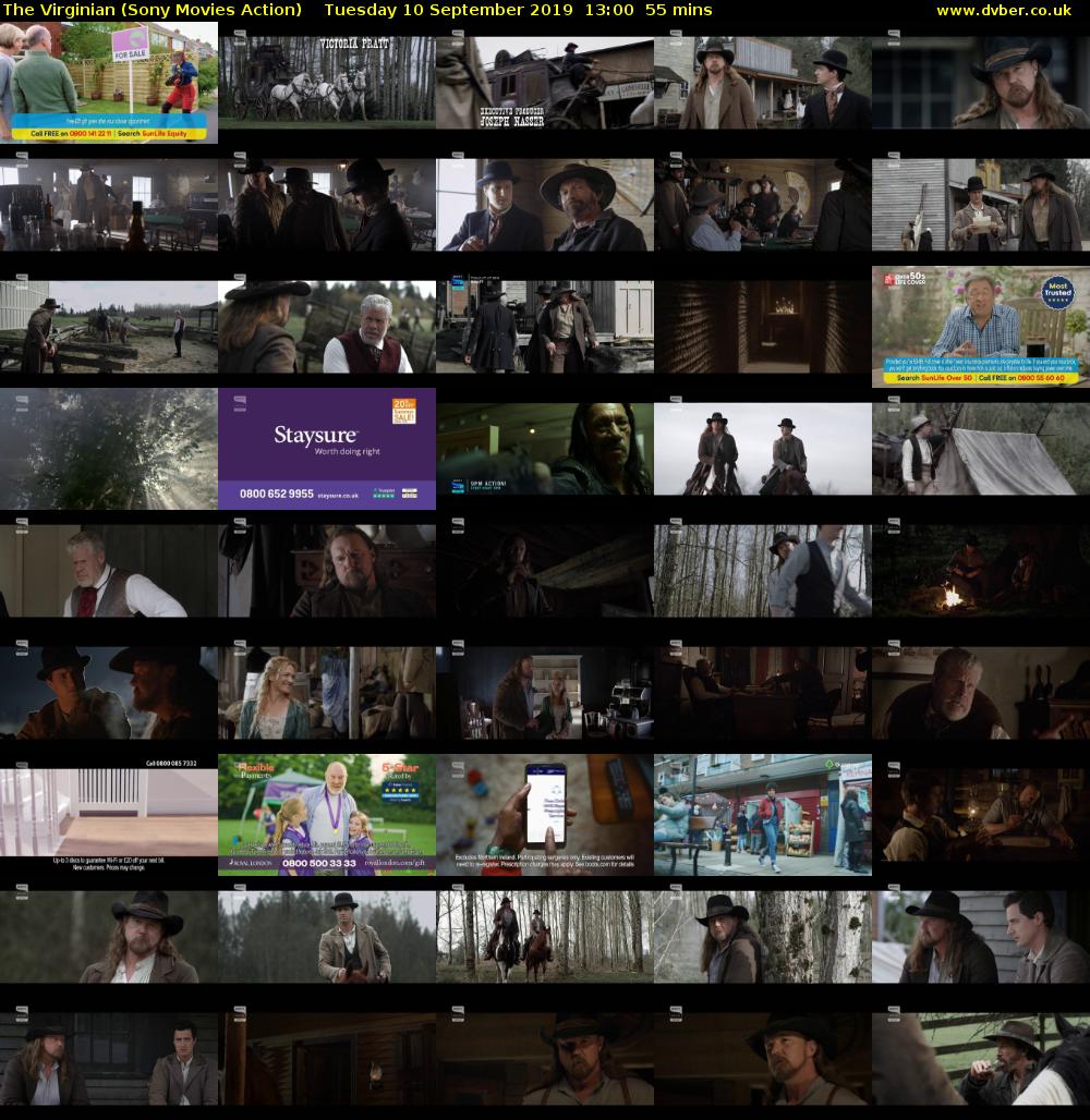 The Virginian (Sony Movies Action) Tuesday 10 September 2019 13:00 - 13:55
