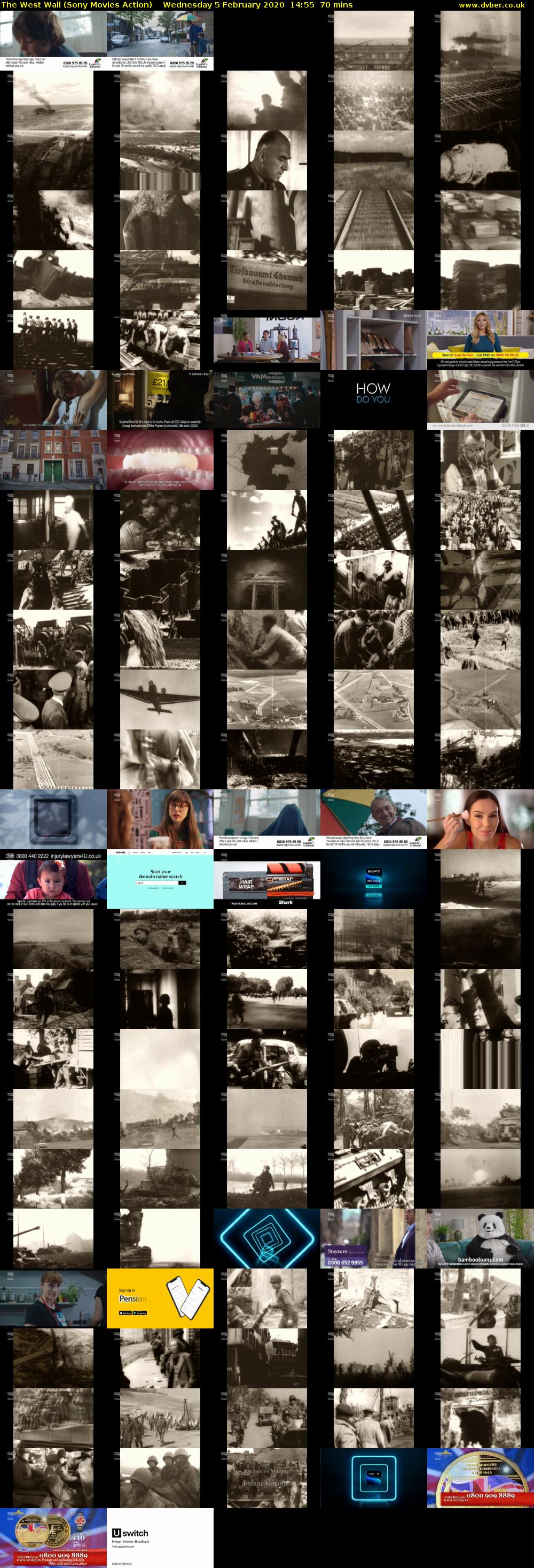The West Wall (Sony Movies Action) Wednesday 5 February 2020 14:55 - 16:05