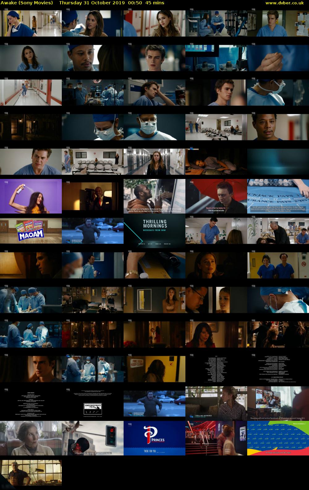 Awake (Sony Movies) Thursday 31 October 2019 00:50 - 01:35