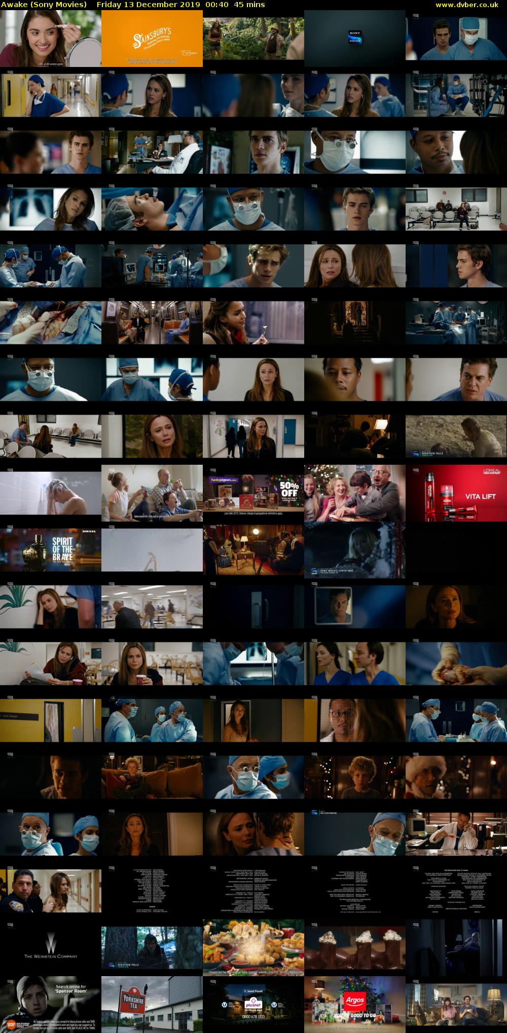 Awake (Sony Movies) Friday 13 December 2019 00:40 - 01:25