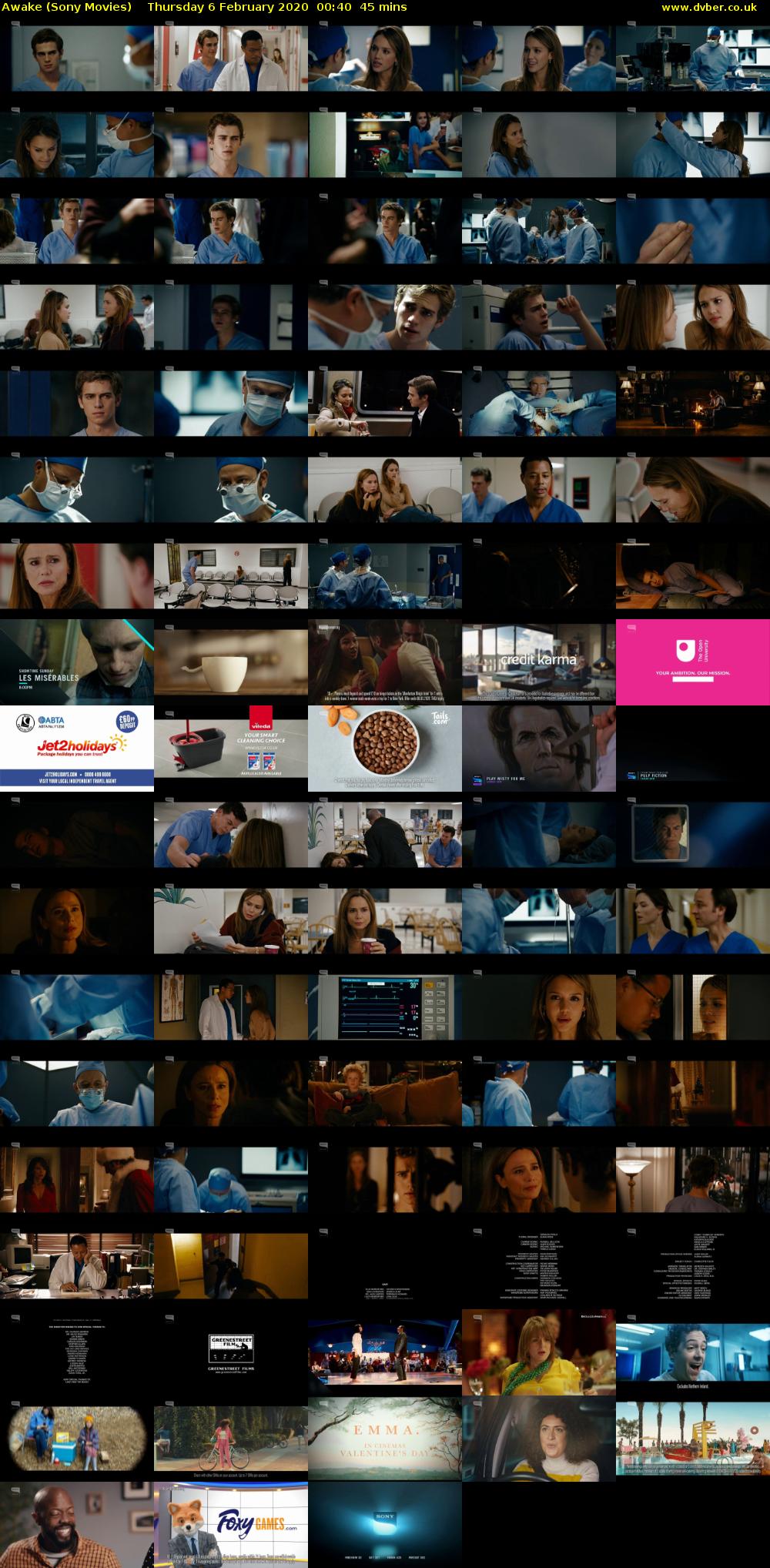 Awake (Sony Movies) Thursday 6 February 2020 00:40 - 01:25