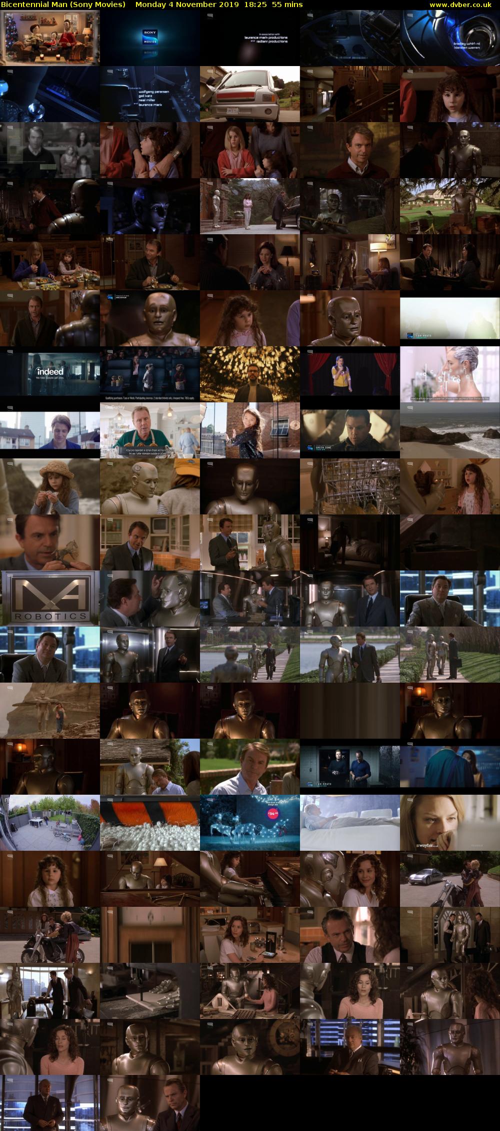 Bicentennial Man (Sony Movies) Monday 4 November 2019 18:25 - 19:20