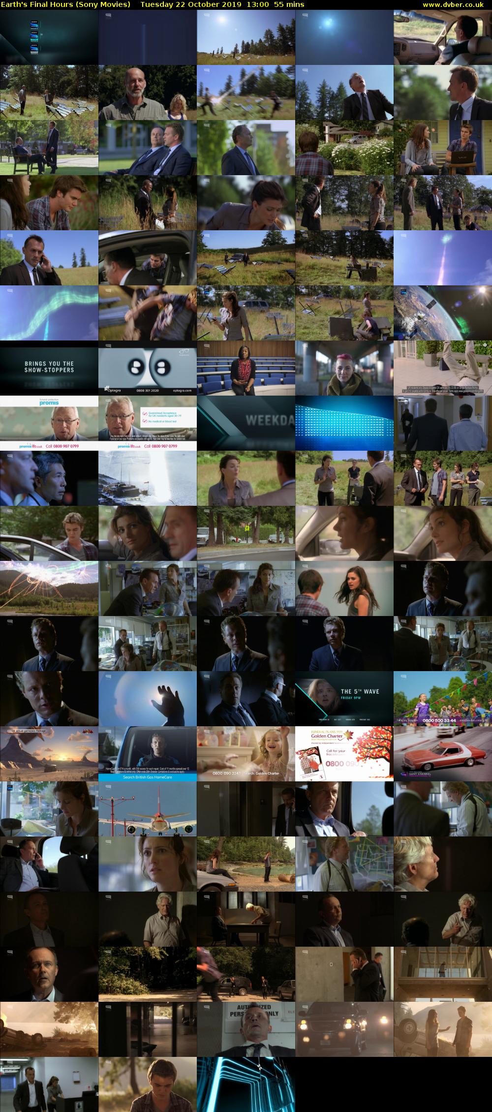 Earth's Final Hours (Sony Movies) Tuesday 22 October 2019 13:00 - 13:55
