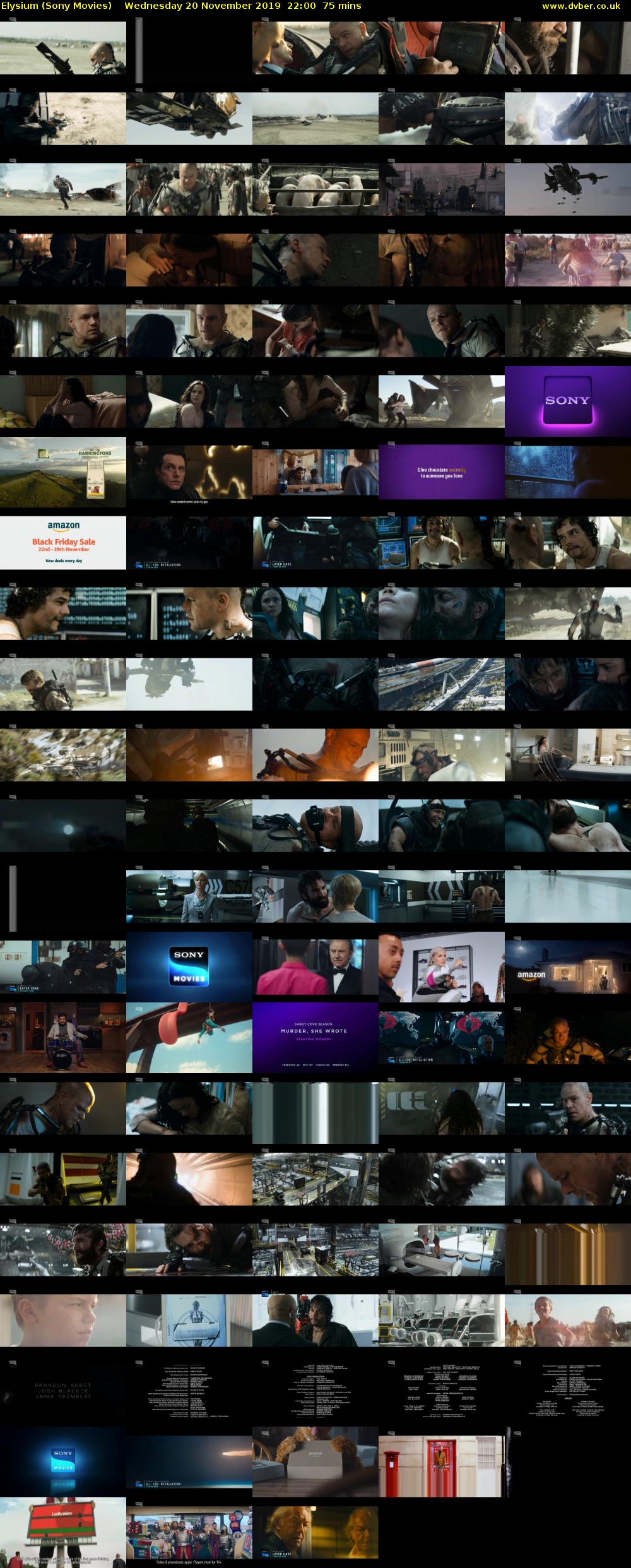 Elysium (Sony Movies) Wednesday 20 November 2019 22:00 - 23:15