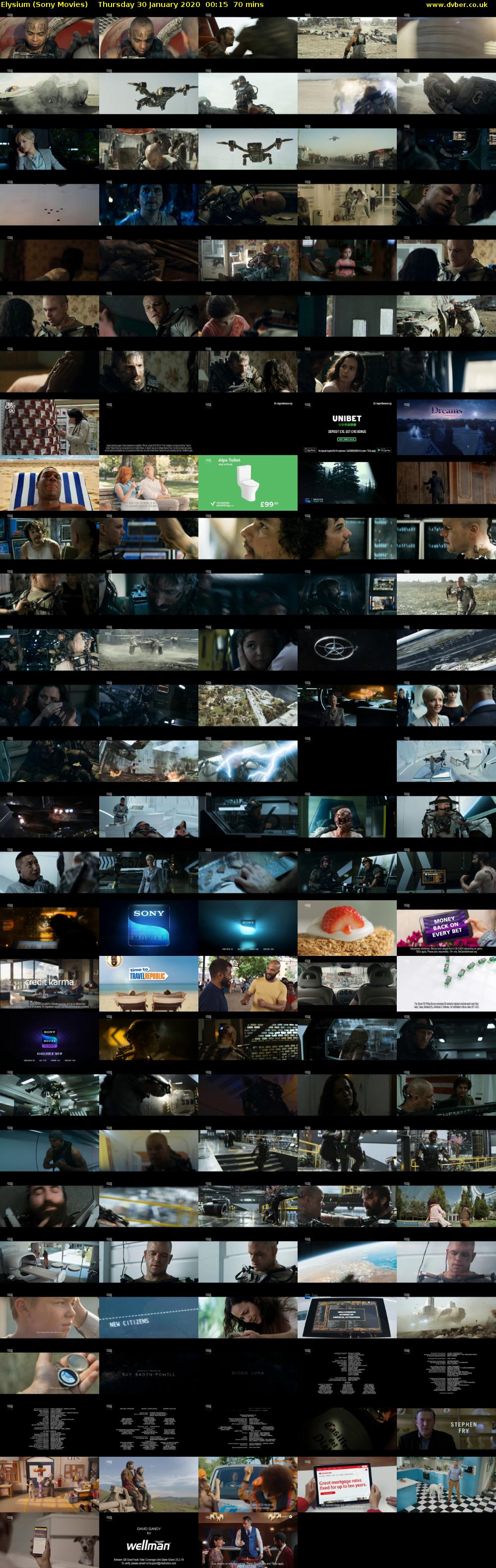 Elysium (Sony Movies) Thursday 30 January 2020 00:15 - 01:25