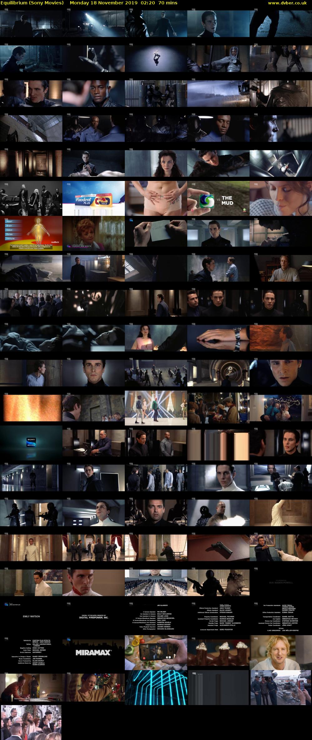 Equilibrium (Sony Movies) Monday 18 November 2019 02:20 - 03:30