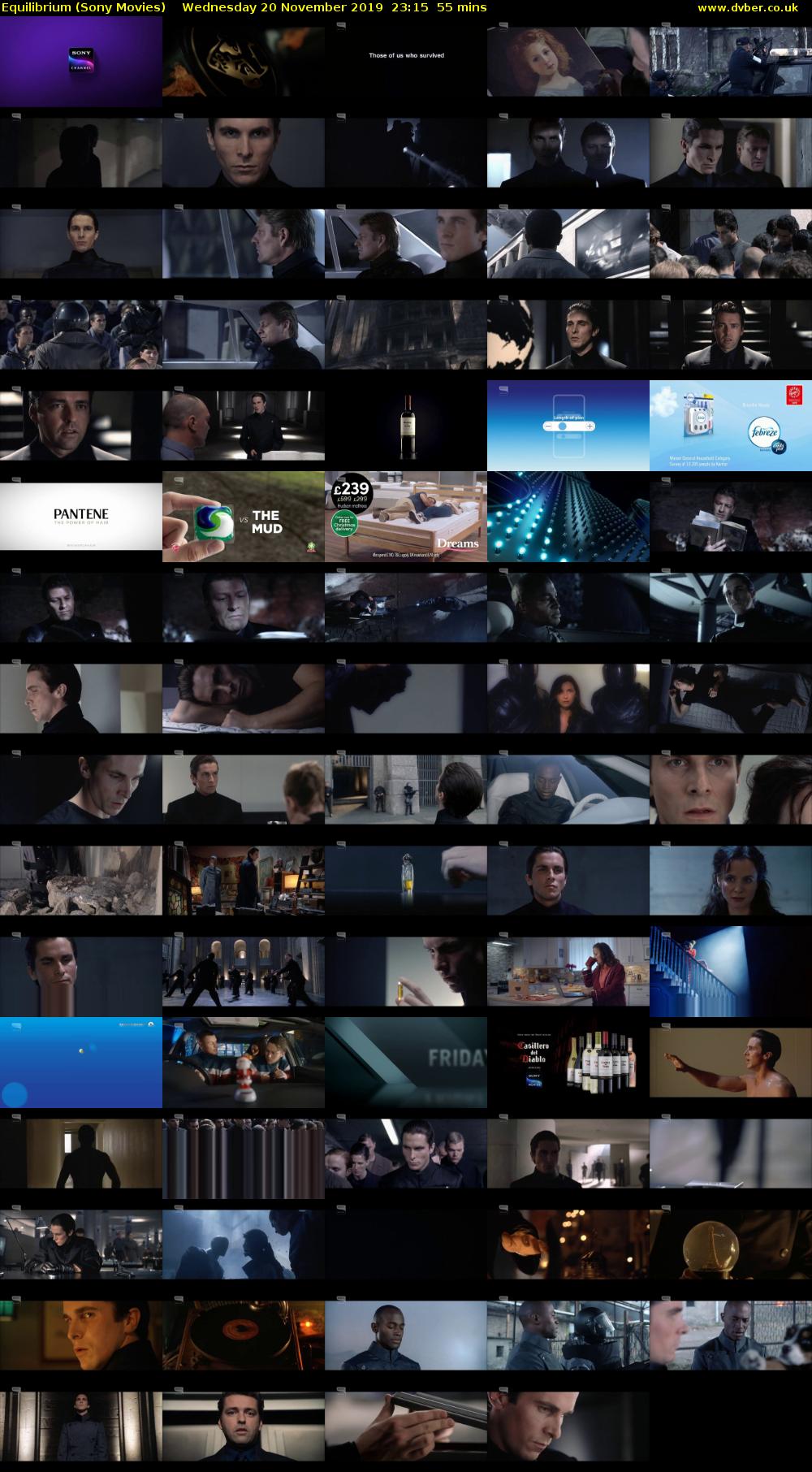 Equilibrium (Sony Movies) Wednesday 20 November 2019 23:15 - 00:10