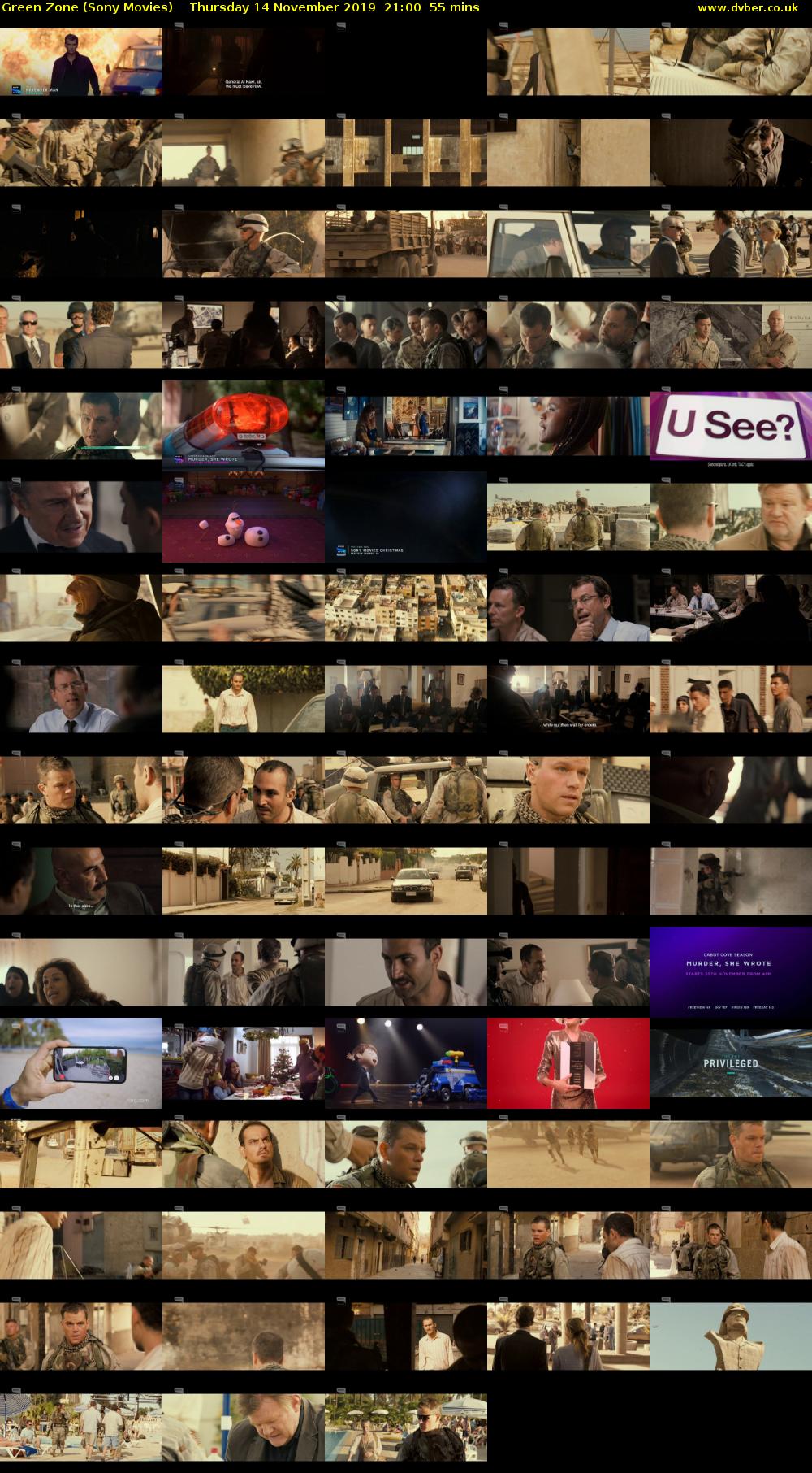 Green Zone (Sony Movies) Thursday 14 November 2019 21:00 - 21:55