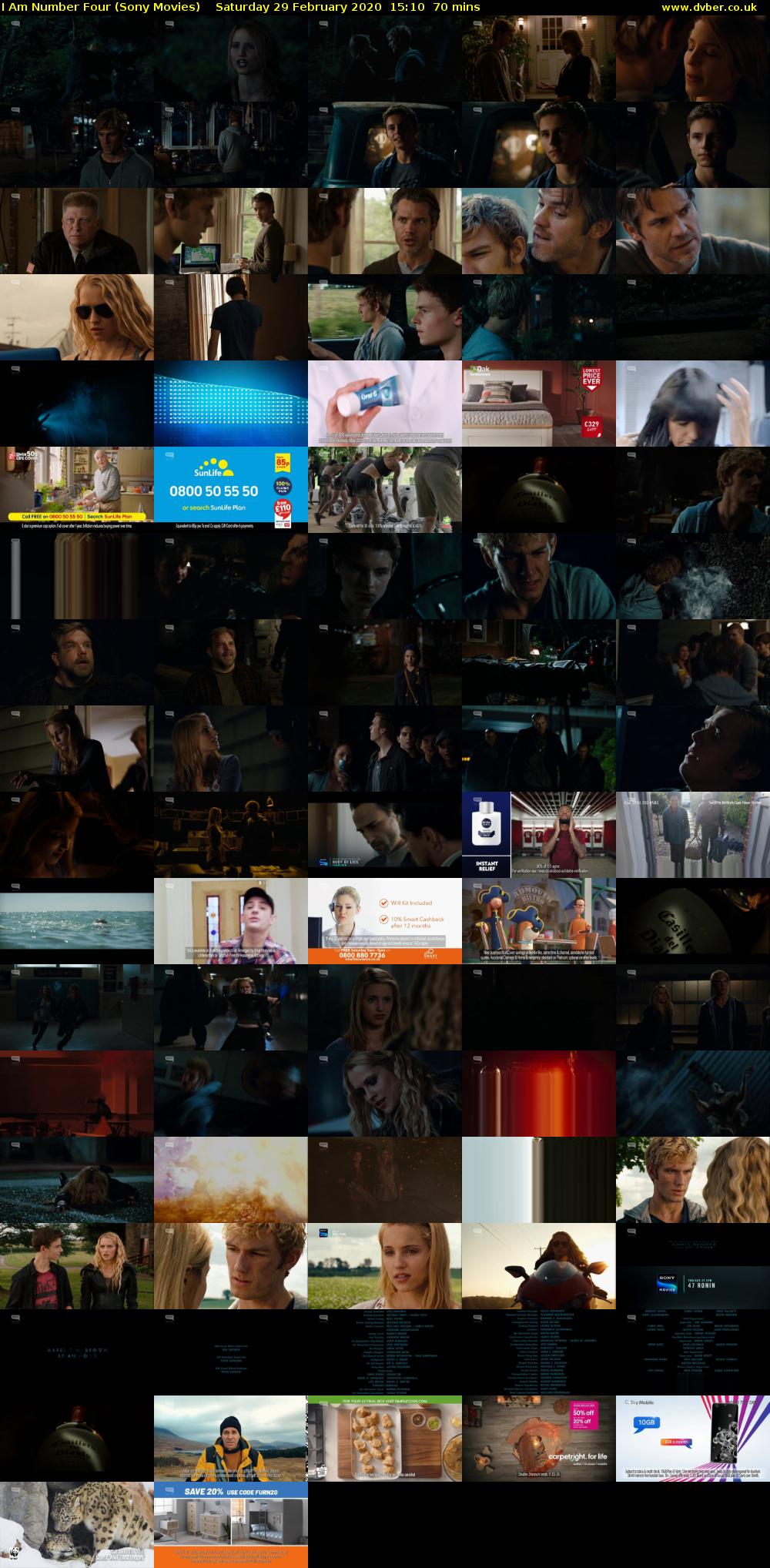 I Am Number Four (Sony Movies) Saturday 29 February 2020 15:10 - 16:20
