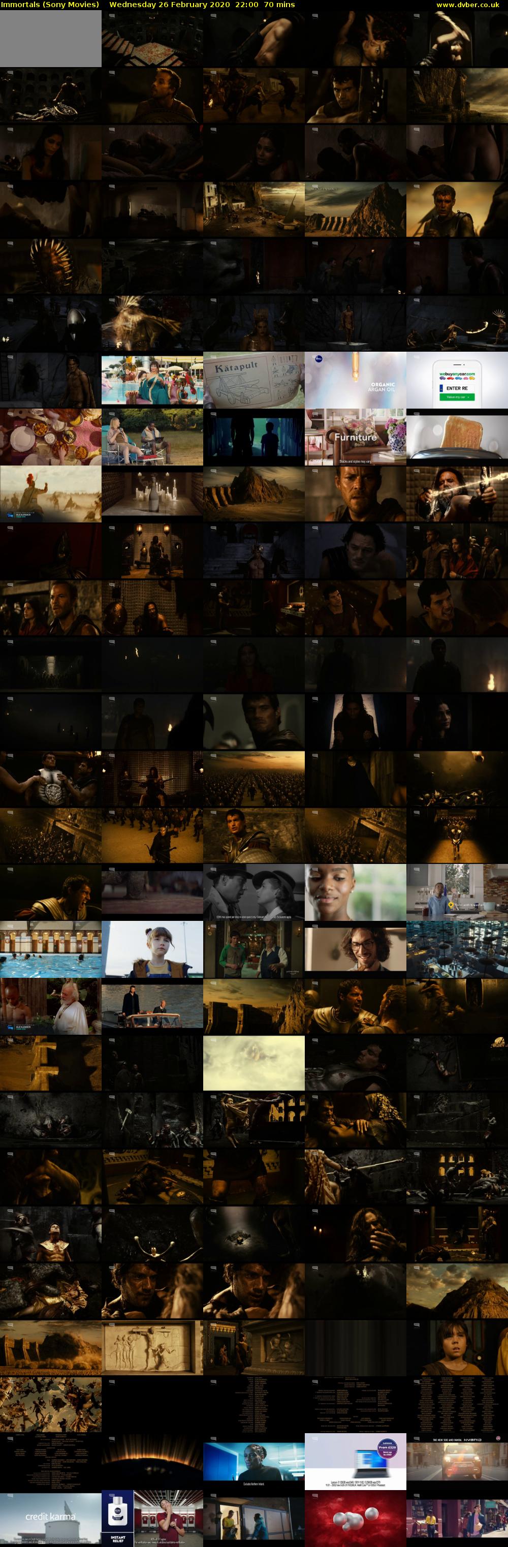Immortals (Sony Movies) Wednesday 26 February 2020 22:00 - 23:10