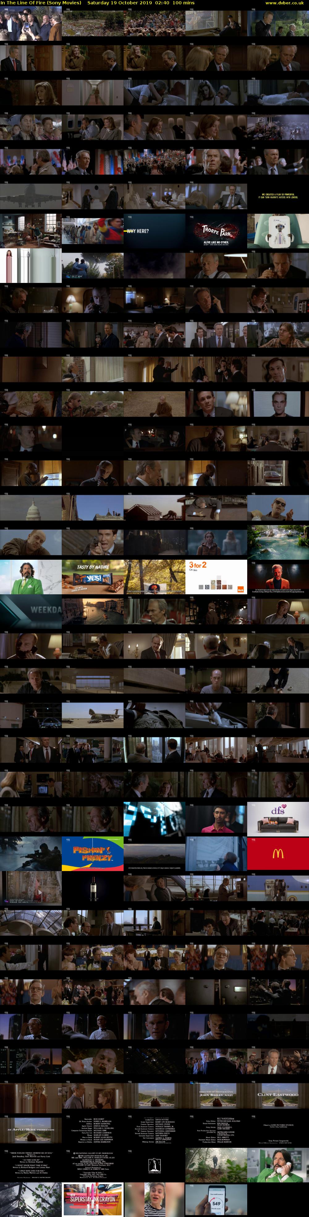 In The Line Of Fire (Sony Movies) Saturday 19 October 2019 02:40 - 04:20